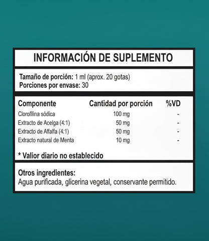 Clorofila Líquida Sublingual 30 ml | Green Core