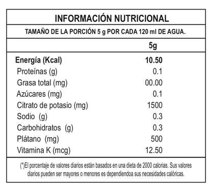 Citrato de Potasio Efervescente - Sabor Platano