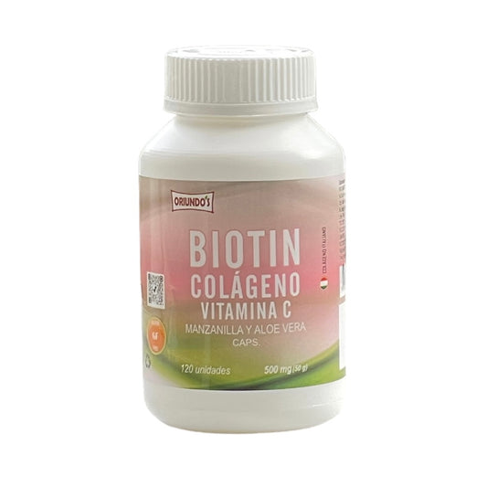 Biotin con Colágeno, Vitamina C, Manzanilla y Aloe Vera